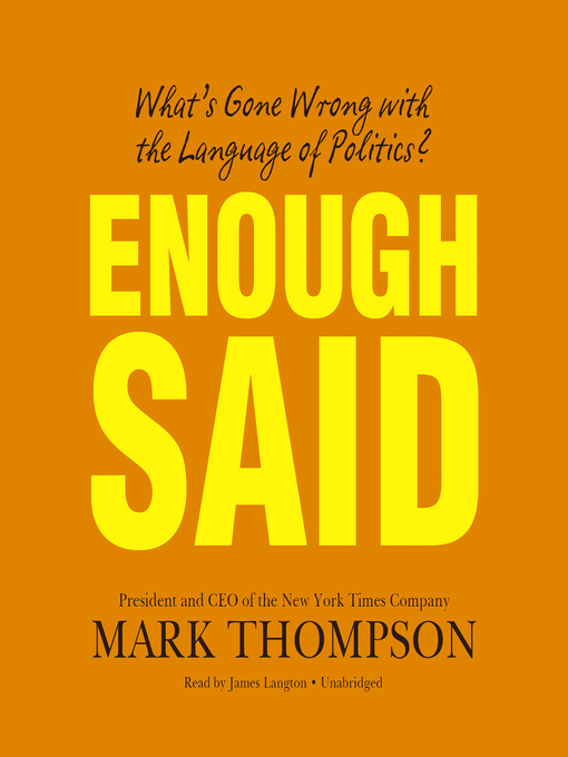Title details for Enough Said by Mark Thompson - Available
